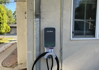 A electric vehicle charging station.