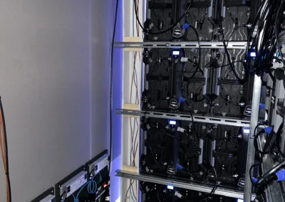 A wall with wires and wires.