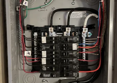 A box with wires and wires in it.
