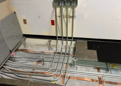 A group of wires in a room.